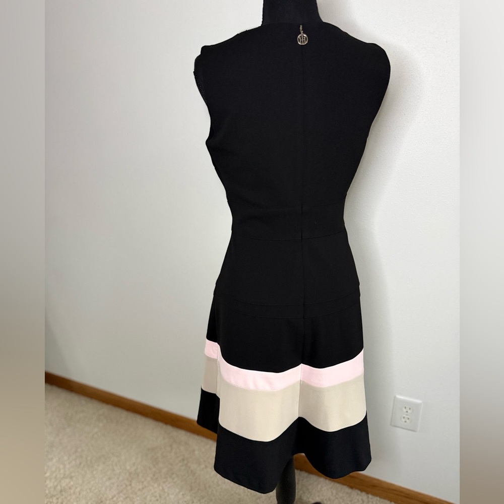 Tommy Hilfiger NWT Fit Flare Dress Size 4 Black Pink Work Wedding Guest - Picture 3 of 8
